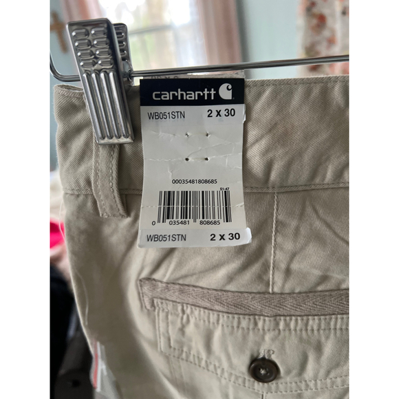 Carhartt Carpenter Crop Pants Relaxed Fit Utility Pockets Beige Size 2 NWT - Picture 4 of 4
